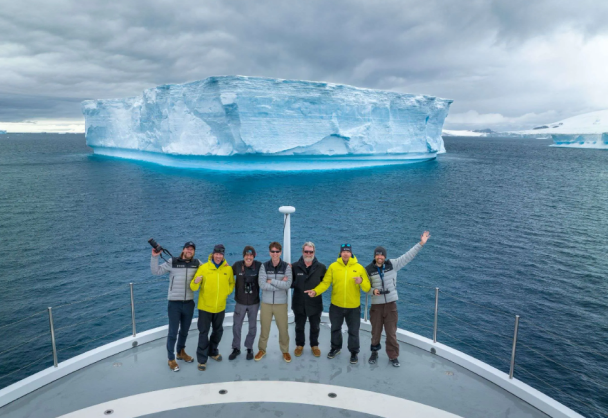 Drone capturing panoramic landscape of a remote expedition route