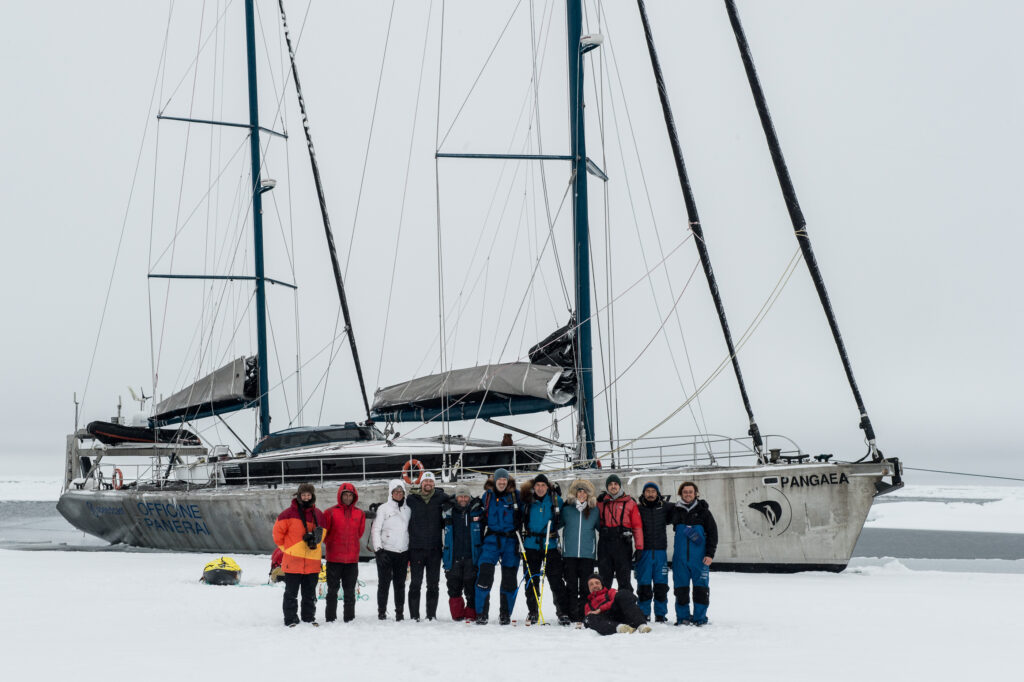 Drone shot of rugged landscape during remote expedition shoot