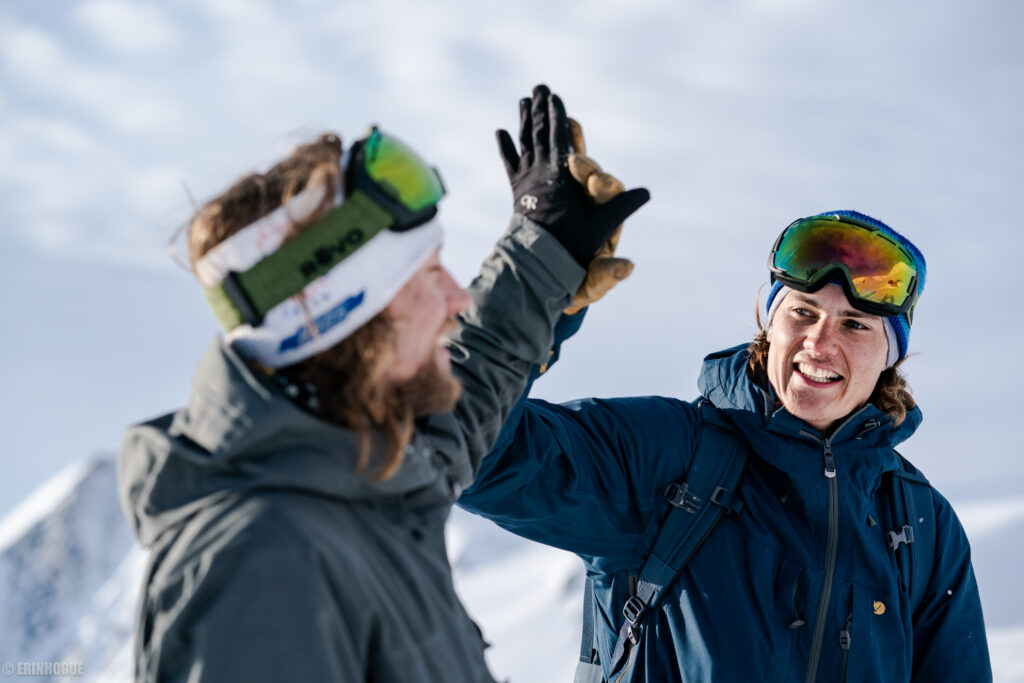Adventure filmmaking team navigating harsh Arctic environment