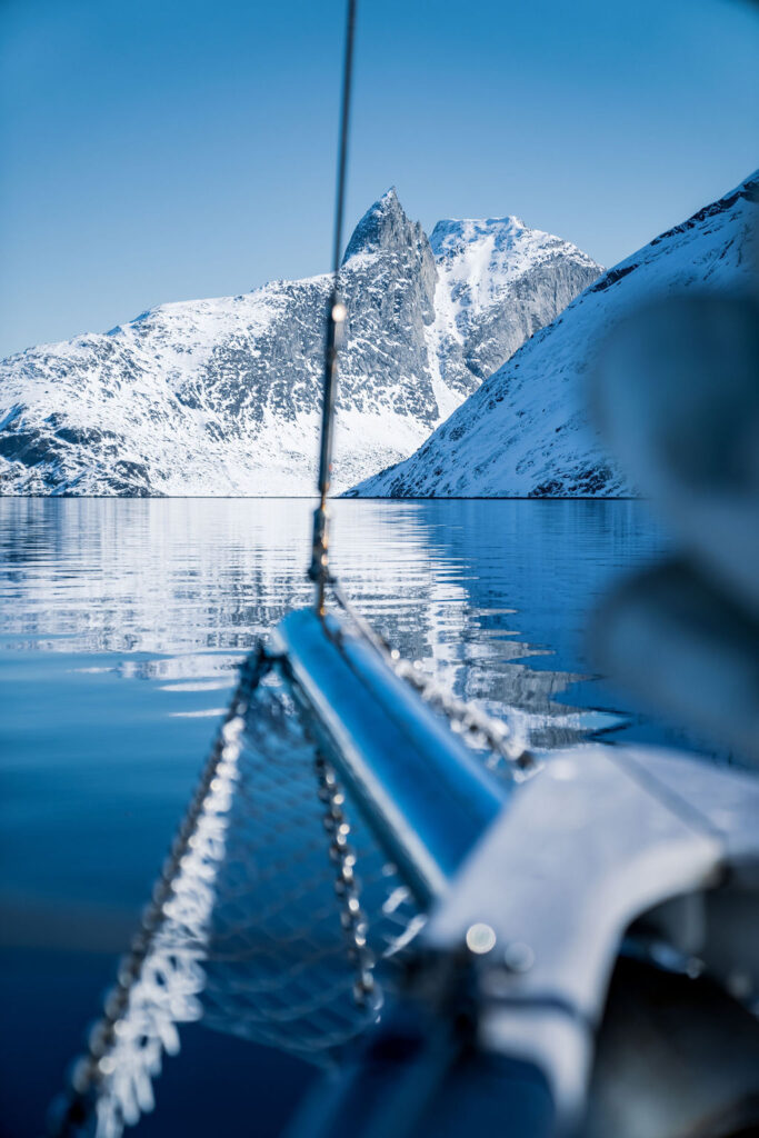 Expedition team navigating Greenland’s vast icy landscape.