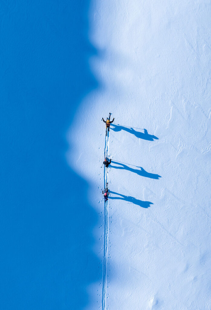 Adventurer trekking across Greenland’s icy landscape during the 2024 Ice Axe Expeditions.