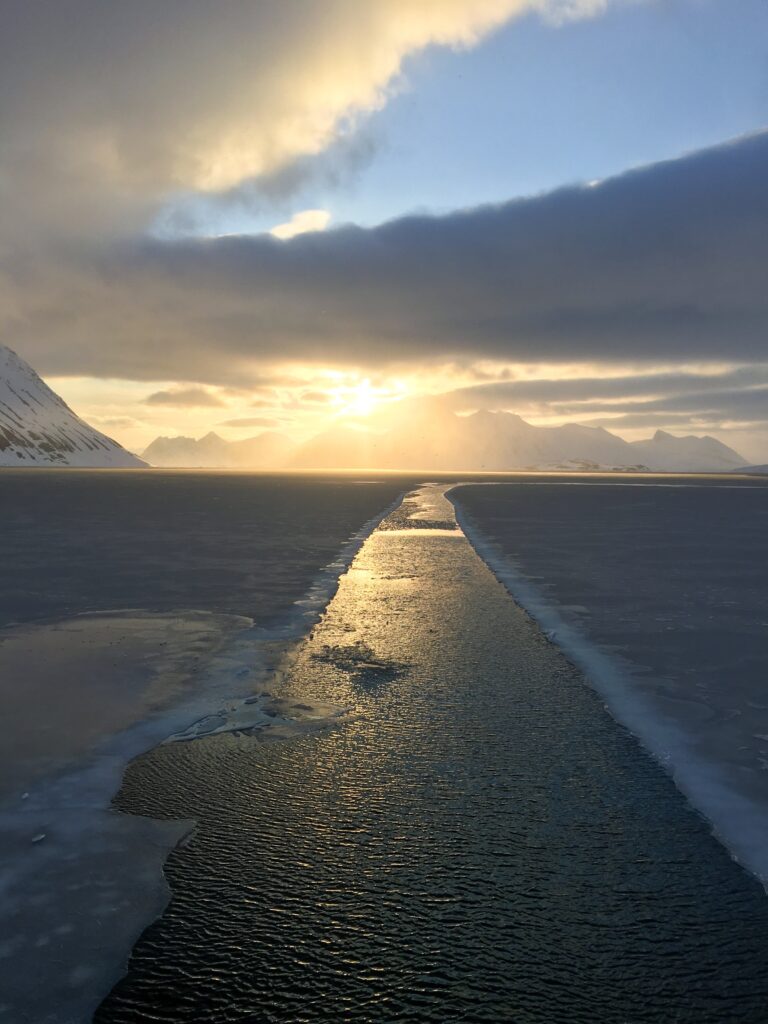 Man in outdoor winter gear, standing in a snowy environment.