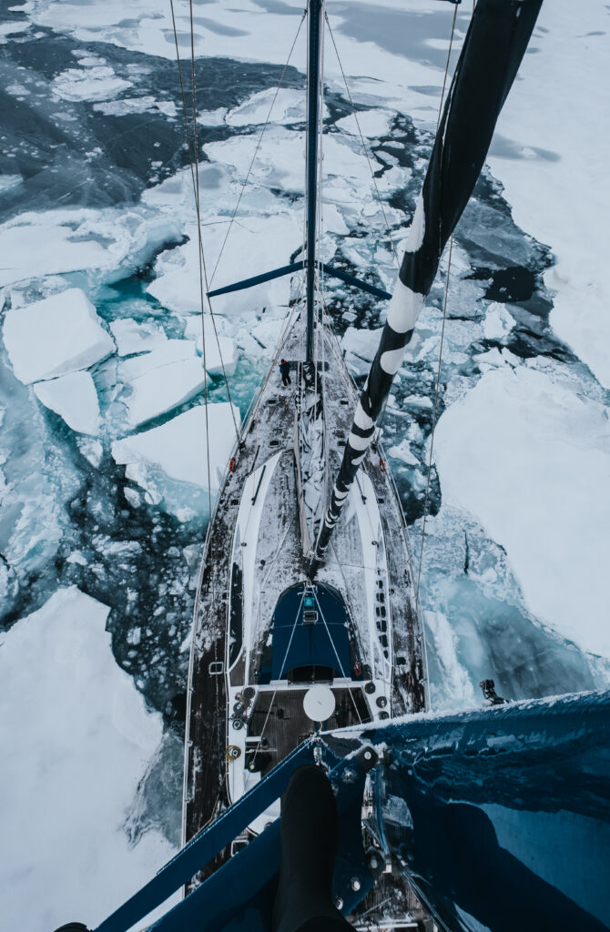 A solo explorer trekking across the North Pole’s frozen expanse.