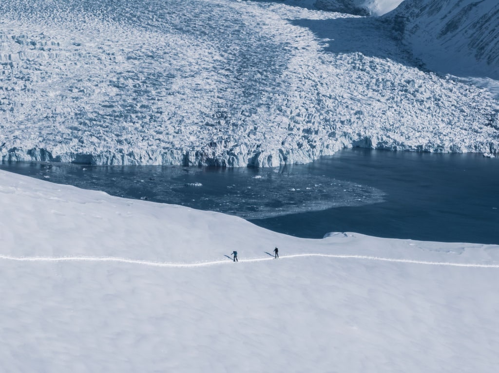 Frozen wilderness of Svalbard, showcasing a remote and rugged environment.