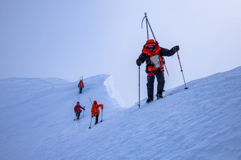 Snow-covered terrain in Antarctica, emphasizing the harsh environment